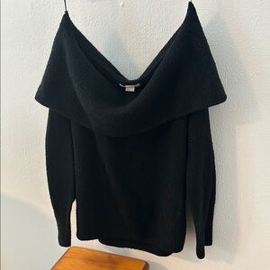 Elegant Black Off-Shoulder Sweater